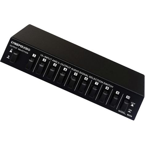 Sélecteur audio RCA 10 entrées 2 sorties ou 2 entrées 10 sorties, sans perte (1/5)