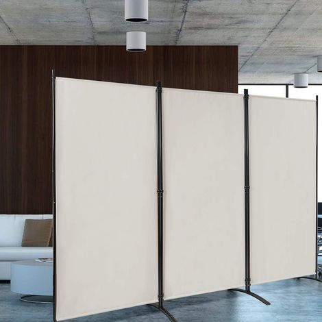 COSTWAY Paravent sur Pied 3 Panneaux Pliable,Brise Vue,Cloison de Séparation Pièce Protéger Privée, 260 x 183 CM Blanc