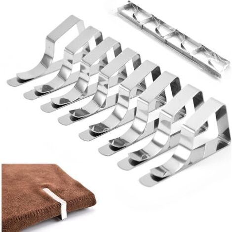 Ahlsen Clips de nappe, 8 paquets de pinces de table en acier inoxydable robustes pinces de couverture de nappe supports de nappe idéaux pour restaurant pique-nique en plein air mariage remise des dip