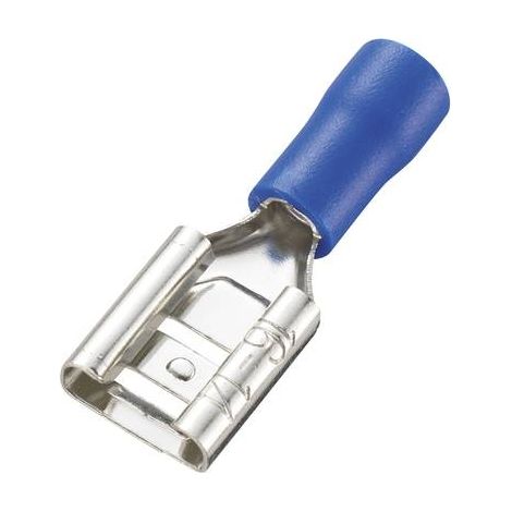 COSSE CLIP 8.0 MM X 0.8 MM TRU COMPONENTS FDD2-212 180 ° PARTIELLEMENT ISOLÉ BLEU 100 PC(S) 737509