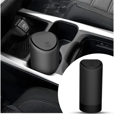 Petite poubelle universelle en silicone lavable pour voiture, bureau, maison, cuisine, poubelle de voiture Noir (1/5)