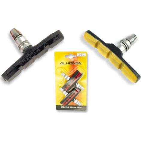 Jeu de freins à patin complet (avant + arrière), système V-Brake, jaune