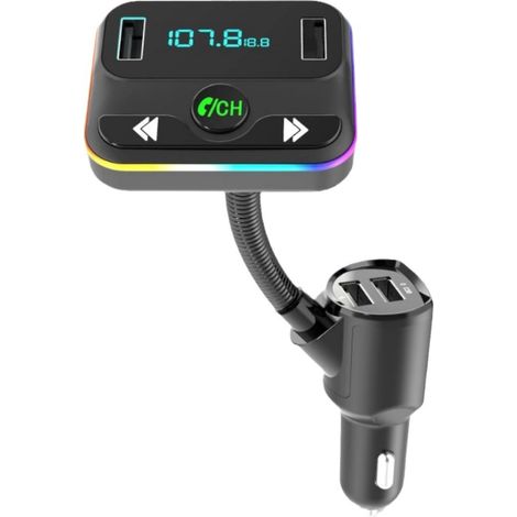 C37 Auto-MP3-Player, USB-Musikspeicher, Bluetooth-FM-Transmitter fürs Auto, flexibler Schlauch, 4 USB-Anschlüsse, FM-Transmitter (1/4)