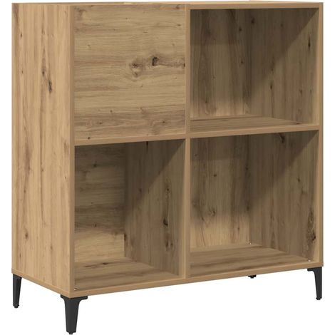 Armoire à disques - Meuble disques de rangement chêne artisanal 84,5x38x89 cm bois ingénierie fr175 - Maison La Vie