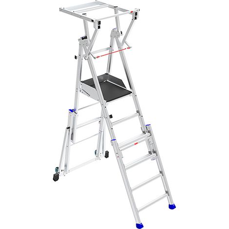 Scaletta a palchetto 6 a 9 gradini - Altezza massima lavoro 4.23m - PIRC250-FP