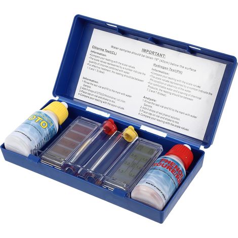 Kit de análisis de la calidad del agua de piscinas (1 unidad), fabricado en material ABS, medición precisa  Apto para spas y piscinas (1/4)