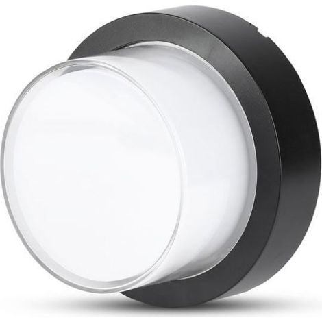 Aplique LED redondo V-TAC de 12 W, color negro, blanco cálido, IP65