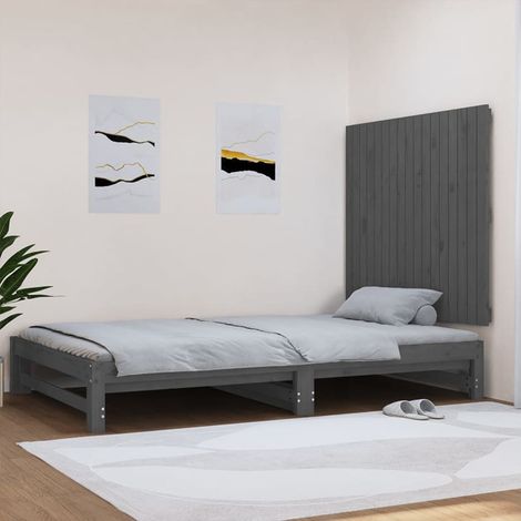 Wand-Kopfteil Grau 108x3x90 cm Massivholz Kiefer vidaXL