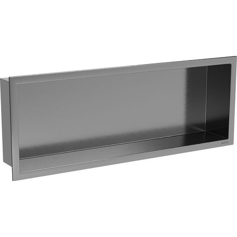 Mexen X-Wall-R Nischenregal mit Flansch 60 x 20 cm, gebürstetes Gun Gray - 19E0602010 (1/5)