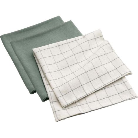 Lot de 3 Torchons de Cuisine "Gourmet" 50x70cm Vert Cèdre
