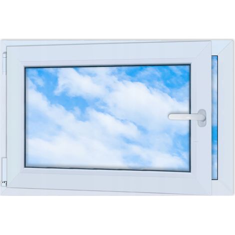 Finestra in PVC bianca 90x60 SINISTRA 900x600 mm a ribalta e a battente con doppio vetro
