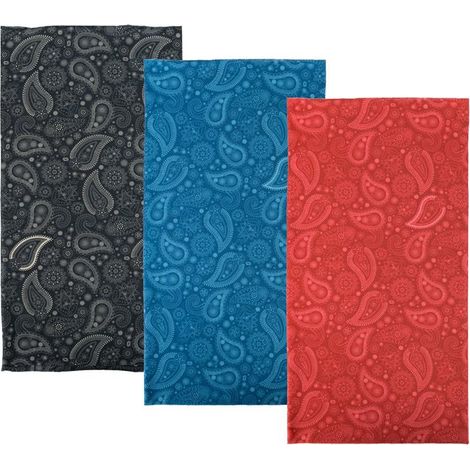 Chemise Oxford à col Oxford, multifonctionnelle, coupe-vent et confortable, motif cachemire, lot de 3, coloris noir/bleu/rouge