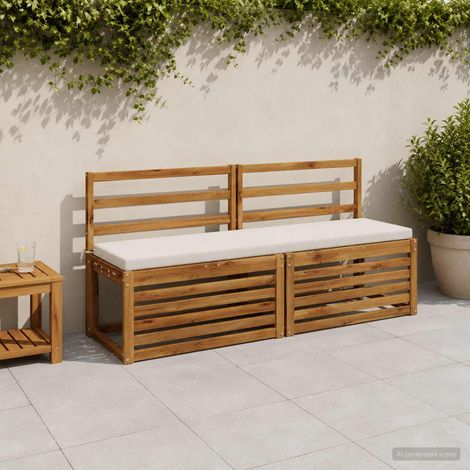 vidaXL Cojín de banco SOEST 100% Poliéster Blanco 150 x 40 x 5 cm (1/5)