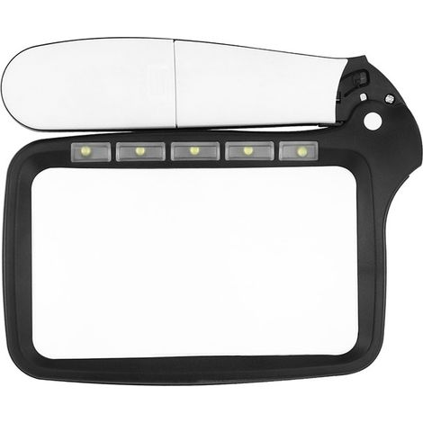Loupe Pliante - 3X - Avec 5 LED Réglables - Pour Lecture Livres Cartes Textes Imprimés - 1 Pièce (1/5)