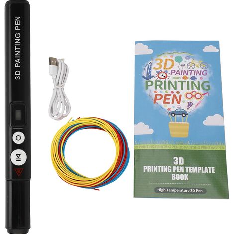 Stylo d'impression 3D intelligent haute température, écran LCD ergonomique, compatible PLA ABS, noir (1/5)