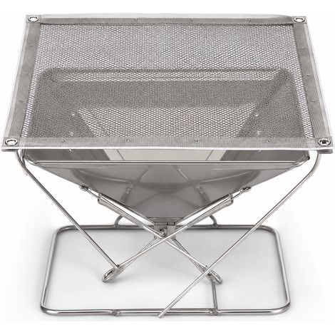 Brasero pliable en acier inoxydable avec grille barbecue 41 cm (1/5)