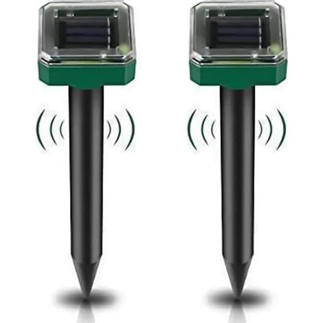 Lot de 2 répulsifs anti-taupes à énergie solaire pour jardin, répulsif antiparasitaire étanche IP65 pour gopher, campagnol et serpent – Répulsif animal haute sensibilité pour pelouse, jardin, cour (1/5)