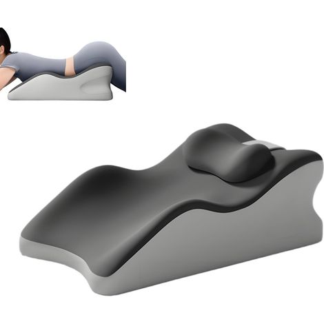 Coussin de lecture ergonomique en forme de coin pour le soutien du dos et des lombaires, coussin de relaxation pour lire ou s'asseoir au lit (gris)-AquaForge (1/5)