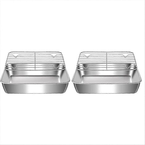 Set aus 2 Kochplatten aus Edelstahl, ungiftig, robust und leicht zu reinigen. (1/5)