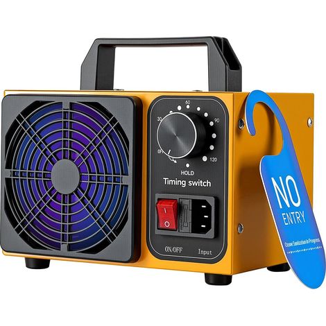 Ozongenerator mit zwei Lüftern (108.000 mg/h) – Hochleistungs-Ozon-Geruchsentferner, Luftreiniger, Ionisator und Desodorierer für Auto, Zuhause, Rauch, Haustiere, Industrie, Keller und Gewerbe