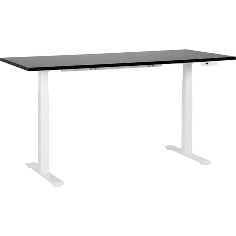Schreibtisch elektrisch höhenverstellbar DESTINES Schwarz / Weiß 180 cm 80 cm