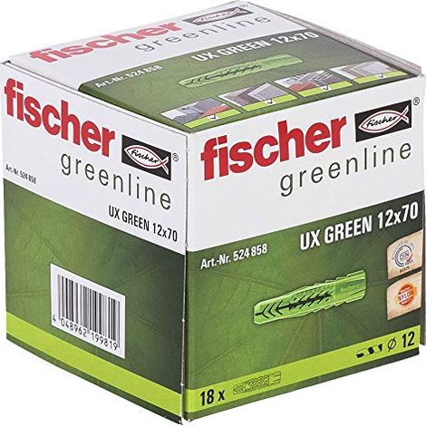 Fischer 18x  tassello universale  UX GREEN  12x70 -  524858 (1/4)