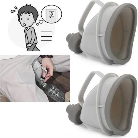 Zerone Auto-Urinal für Reisen im Freien, tragbares Urinal aus Kunststoff für Männer und Frauen, Urinier- und Pinkeltoilette (2 Stück) (1/5)