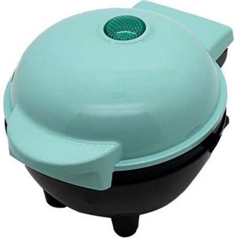 Mini gofrera - Revestimiento antiadherente - Verde menta - 10,2 cm (4 pulgadas) - Gofres - Fácil de usar - Gofrera portátil para el desayuno (1/5)
