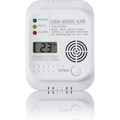 Kohlenmonoxidmelder, batteriebetrieben, Gasmelder mit Display und Temperaturanzeige (1/4)