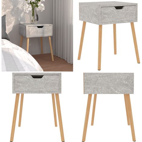 Nachttisch Betongrau 40x40x56 cm Holzwerkstoff - Nachttisch - Wohnzimmer - Betonlook - Grau - Sideboard - Home & Living