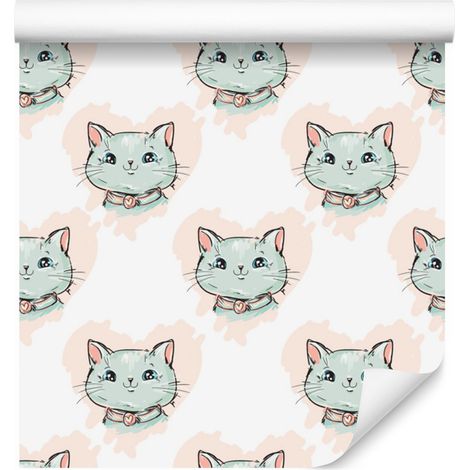 Papier peint chatons souriants pour salon et chambre 50x1000 cm (1/5)