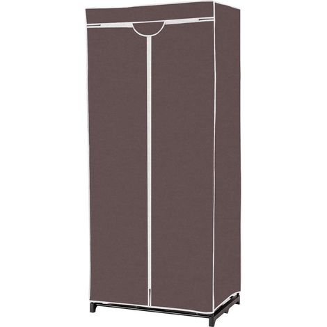 COSTWAY Armadio in Tessuto Armadio Cabina Pieghevole con Asta Appendiabiti, Vari Colori Disponibili, 75 x 50 x 170cm (Caffè) (1/5)