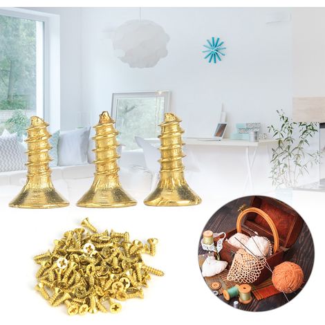 Vis Autotaraudeuses Antiques pour Tôle Plate 500g (2x10mm, Couleur Jaune) Multi-Usages (1/3)