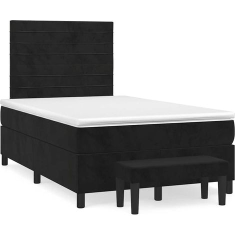 Boxspringbett mit Matratze Schwarz 120x190 cm Samt (1/5)