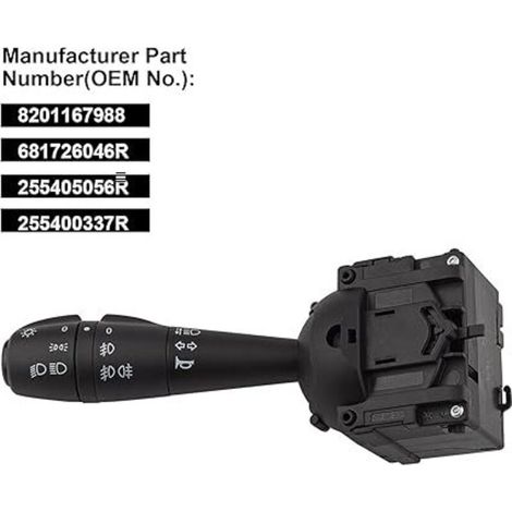 Comando multifunzione per Dacia Sandero Stepway 2012-2016, 15 PIN, indicatore fari e clacson, 8201167988 (1/3)