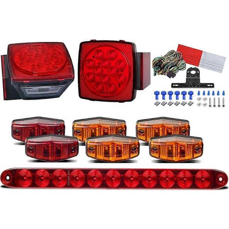 12V quadratisches LED-Anhängerbeleuchtungsset, IP68 Kennzeichenbeleuchtung