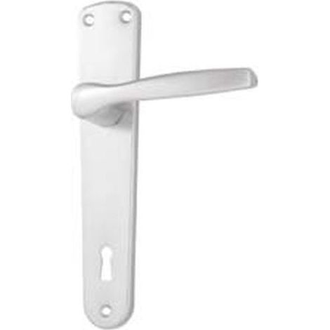 Maniglia modello alu con placca in alluminio argento - mm.90 - 2 pa