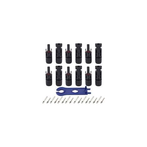 12 pièces connecteur solaire photovoltaïque IP67 cuivre étamé broches mâle femelle Kit de connecteur pour l'industrie 1000V 30A (1/4)
