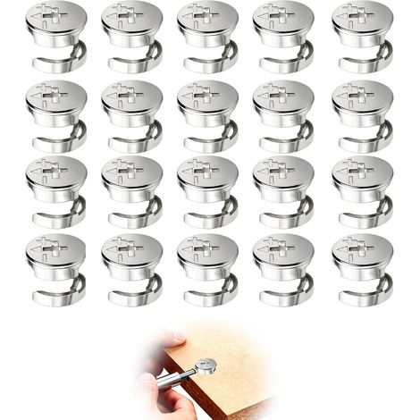 20 Pièces Raccords De Meubles Excentriques En Alliage De Zinc, 15x12mm Connecteur Meuble Cames Pour Assemblage De Meubles - Accessoires De Qualité Compatible avec les Meubles de Style (1/5)