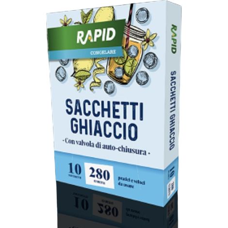 Rapid 10 sacchetti ghiaccio 28 cubetti monouso