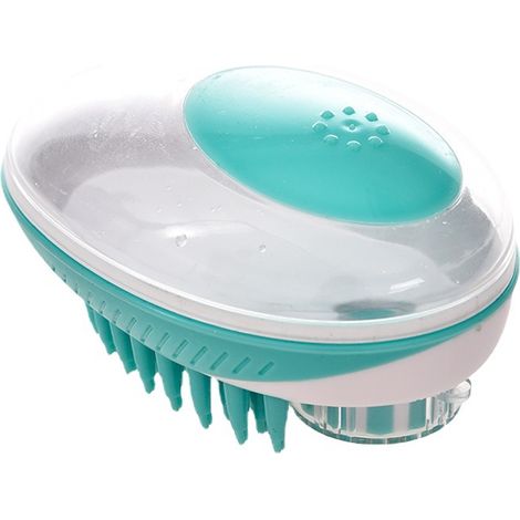 Brosse pour animaux de compagnie, brosse de massage adaptée aux chats et aux chiens, la tête de brosse est douce, non toxique et sûre, verte