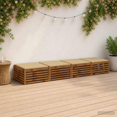 vidaXL 4-Piece Seat Cushions SOEST 4 pcs 100% Polyester Beige (1/5)