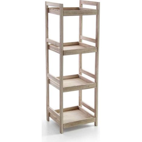 MAURY'S SCAFFALE DA BAGNO IN LEGNO COLORE NATURALE 4 RIPIANI 33X30X100 CM (1/2)