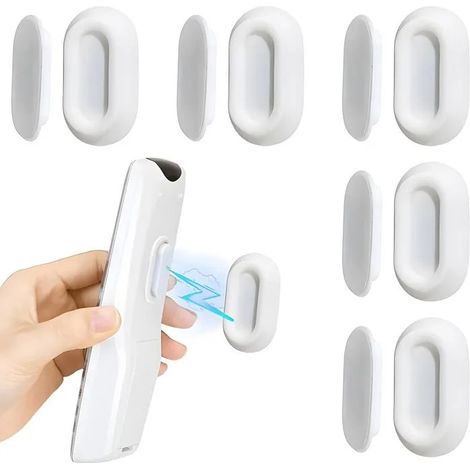 5 Pièces Supports Mural pour Télécommande de Climatiseur, Fixations Magnétiques Puissantes, Compatibles avec Tous Appareils - Blanc (1/5)