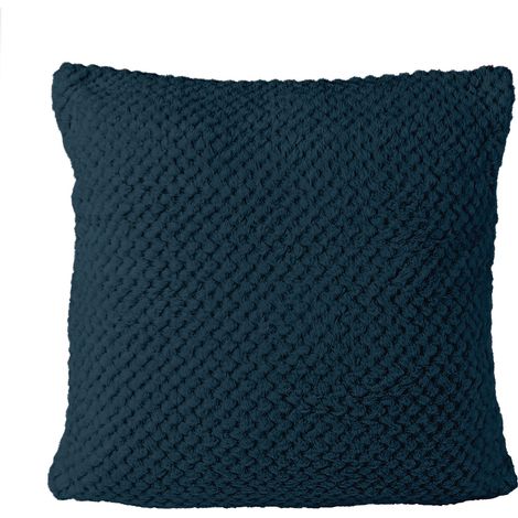 Funda de almohada jacquard de 40x40 cm, azul marino (1/2)