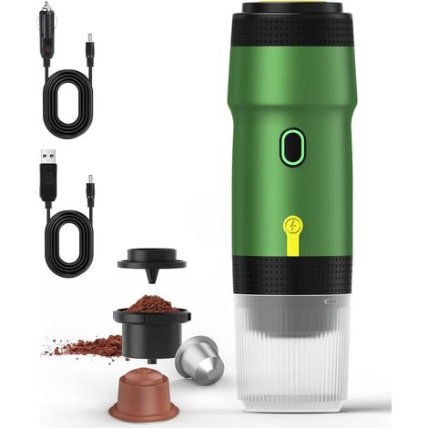 Cafetière de voyage, auto-chauffante, compatible avec les capsules et le café moulu, chauffage rapide pour le camping (1/5)