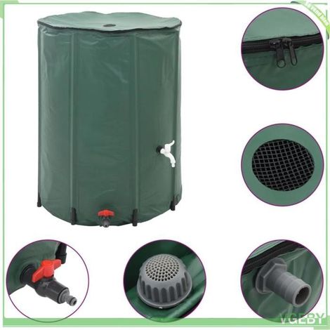 Réservoir d'eau de pluie pliable - FAFEICY - 41171 - 750 L - PVC anti-UV - Entrées/sorties filtrées (1/5)