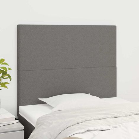 Tête de lit Gris foncé 90x5x118/128 cm Tissu (1/5)