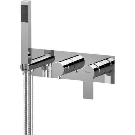 Sapho Pax - Mitigeur encastré, 3 sorties, avec accessoires, chrome XA53