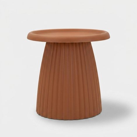 Tavolinetto Geax Rosso piccolo - Tavolo da salotto in plastica, Ø 50x45 cm, design moderno compatto (1/4)